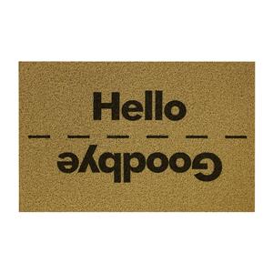 Hello/Goodbye beige doormat