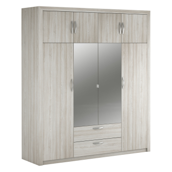 4-door wardrobe PLUTON oak Shannon