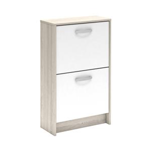 Shoe rack NANO oak/pearl white