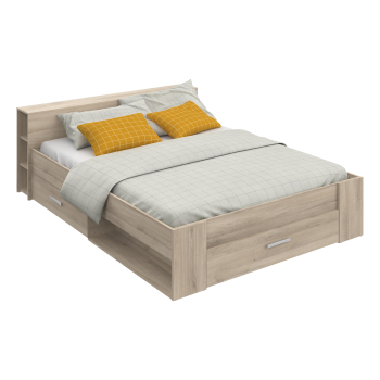 Multifunctional bed 160x200 POCKET oak