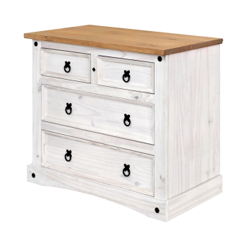 Chest of drawers 2+2 drawers CORONA white wax