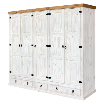 Cabinet 5 doors CORONA white wax