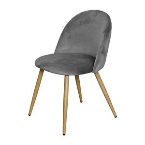 Dining chair LAMBDA gray velvet