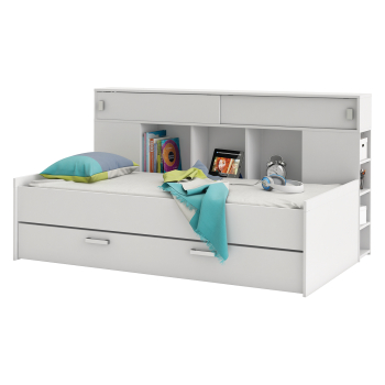 Multifunctional bed 90x200 SHERWOOD white