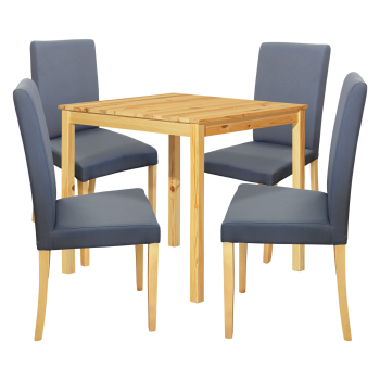 Dining table 8842 lacquer + 4 chairs PRIMA 3038 grey/light legs