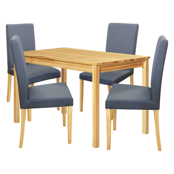Dining table 8848 lacquer + 4 chairs PRIMA 3038 grey/light legs