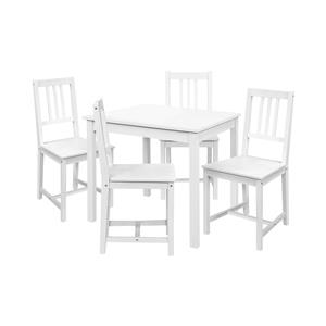 Dining table 8842B white lacquer + 4 chairs 869B white lacquer