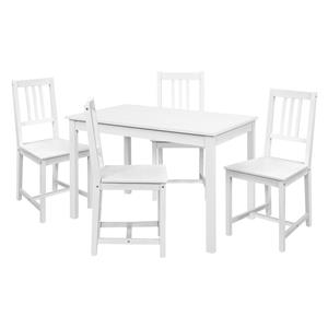 Dining table 8848B white lacquer + 4 chairs 869B white lacquer