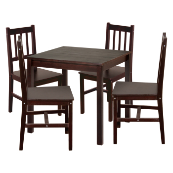 Dining table 8842H dark brown lacquer + 4 chairs 869H dark brown lacquer