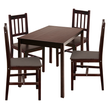 Dining table 8848H dark brown lacquer + 4 chairs 869H dark brown lacquer