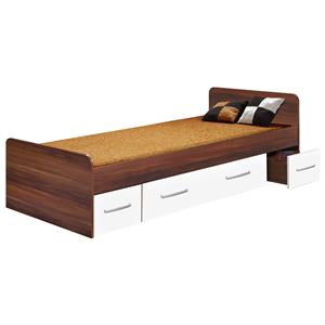 Single bed with drawers 60345 walnut/white