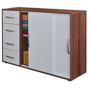 Chest of drawers 61503 walnut/white