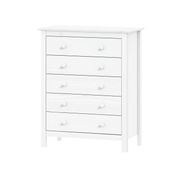 Chest of 5 drawers TORINO white