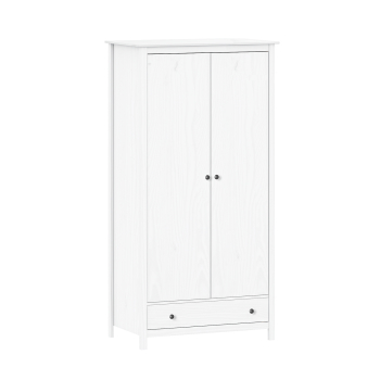 2-door wardrobe TORINO white, metal handles