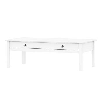 Coffee table TORINO white, metal handles