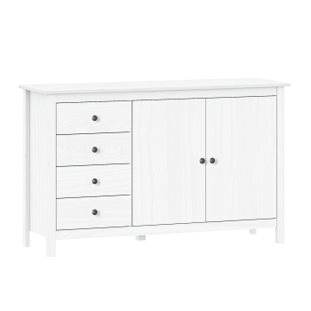 Commode 2 doors + 4 drawers TORINO white, metal handles