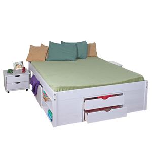 Multifunctional double bed KLASA white 140x200