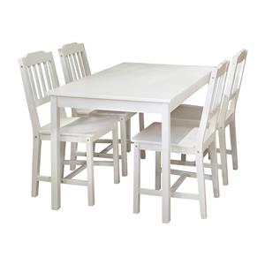 Table + 4 chairs 8849 white lacquer