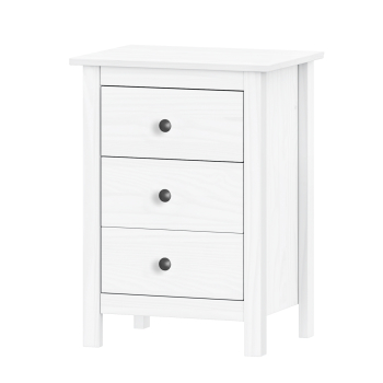 Chest of drawers TORINO white, metal handles