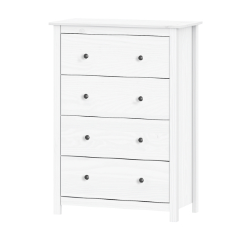 Commode 4 drawers TORINO white, metal handles