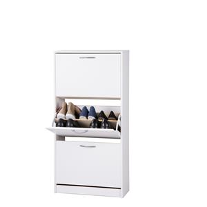 Shoe rack LINZ 3 hinges white