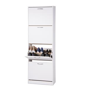 Shoe rack LINZ 4 hinges white