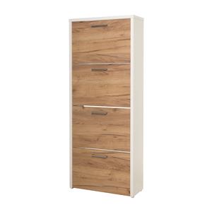 Shoe rack FULDA 2 white/golden oak