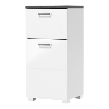 Cabinet 1 door + 1 drawer PRAYA 70 white/concrete