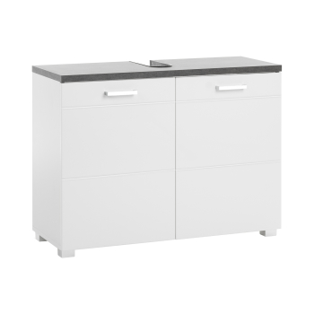 Cabinet under the washbasin 2 doors PRAYA 74 white/concrete