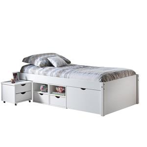 Multifunctional bed TILL 90x200 white lacquer