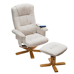 Relaxation massage chair with footstool beige K36
