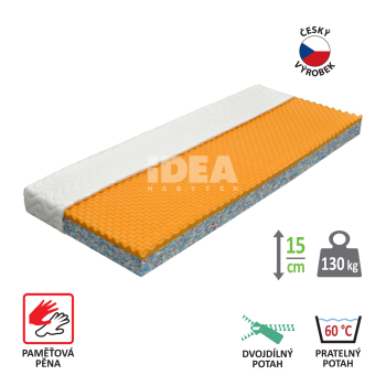 Mattress with cover IDEA VISCO 80x200x15 cm M31