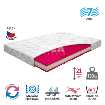 Mattress with cover IDEA ORTHOPEDIC LUX 140x200x21