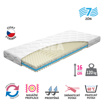 Mattress with cover IDEA SETA LUX 90x200x16