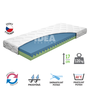 Mattress with cover IDEA KONTE 90x200x17