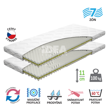 Mattress with cover IDEA CONA 90x200x11 - Promotion 1+1 FREE