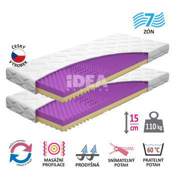 Mattress with cover IDEA FORTE 90x200x15 - Promotion 1+1 FREE