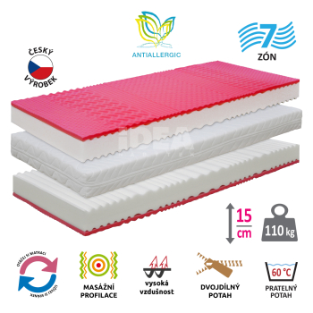 Mattress with cover IDEA HARMONY 90x200x15