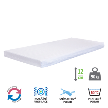 Mattress with cover IDEA LUNA 90x200x12